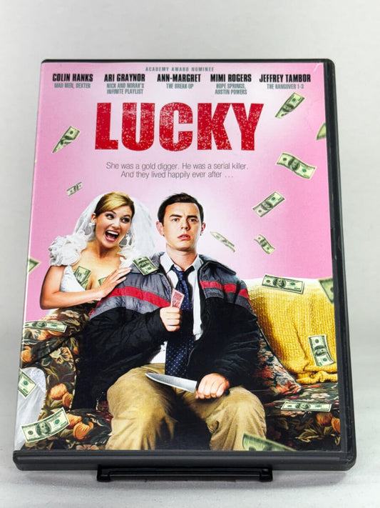 DVD-cover-forside til filmen Lucky – Brukt DVD fra nettbutikken Brukbar Film