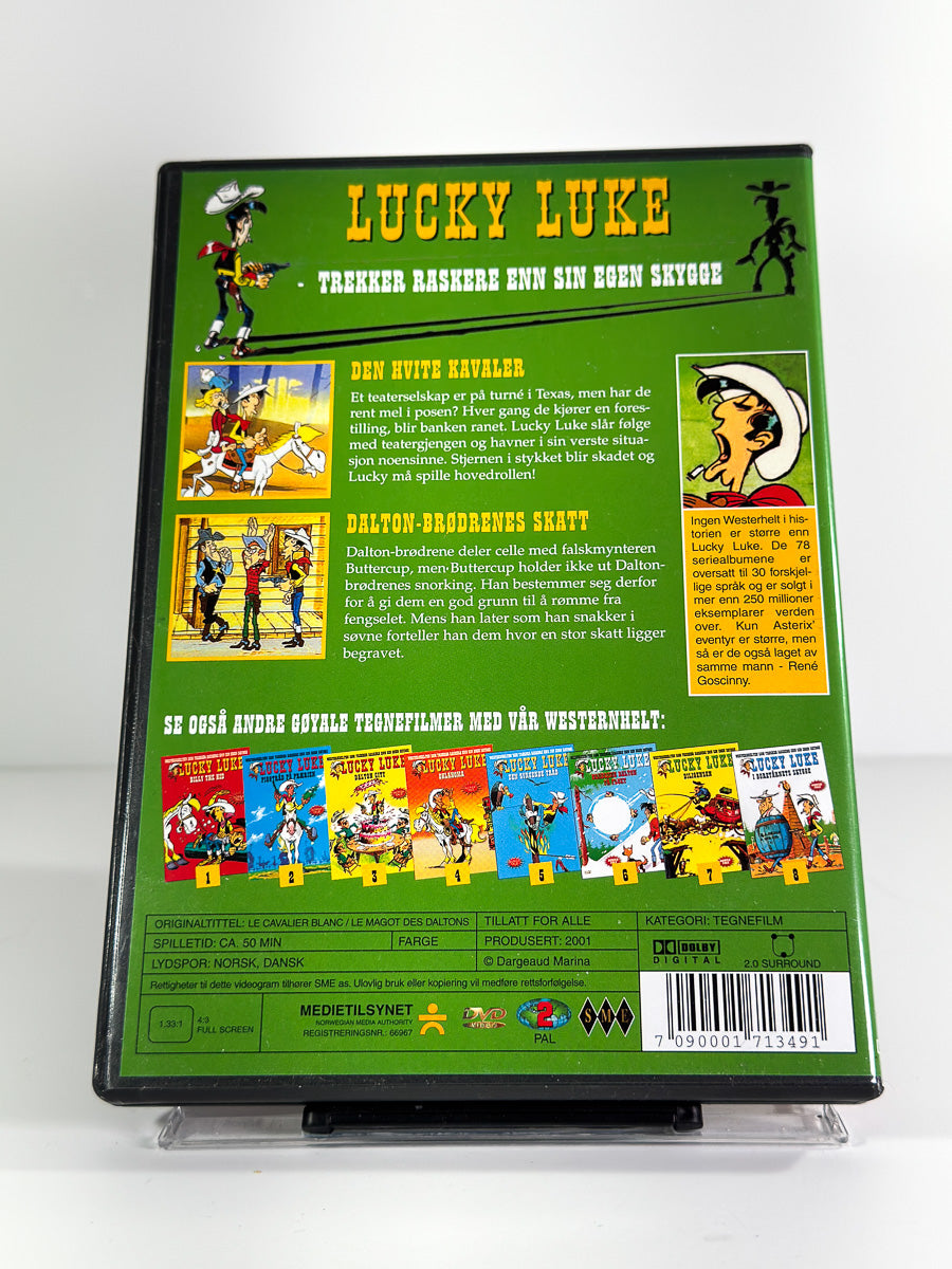 Bakside av cover til Lucky Luke – Den hvite kavaler på DVD