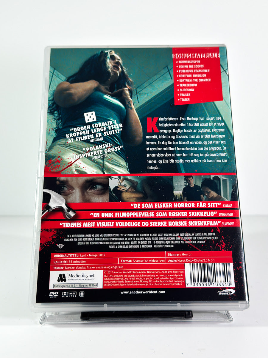 Bakside av cover til Lyst på DVD
