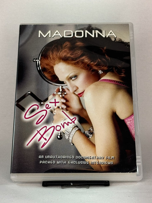 DVD-cover-forside til dokumentaren Madonna: Sex Bomb – Brukt DVD fra nettbutikken Brukbar Film