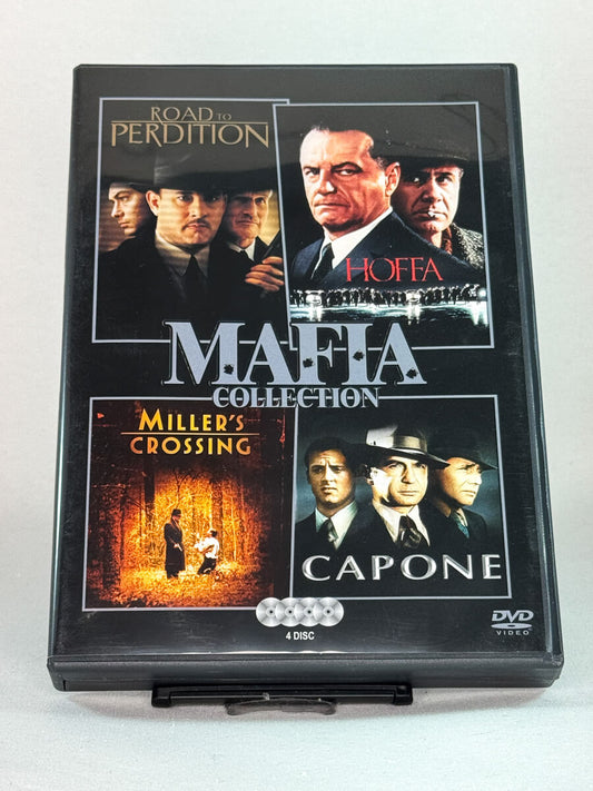 Forside av DVD-boksen Mafia Collection – fire sterke gangsterfilmer i én samling, brukt DVD fra Brukbar Film