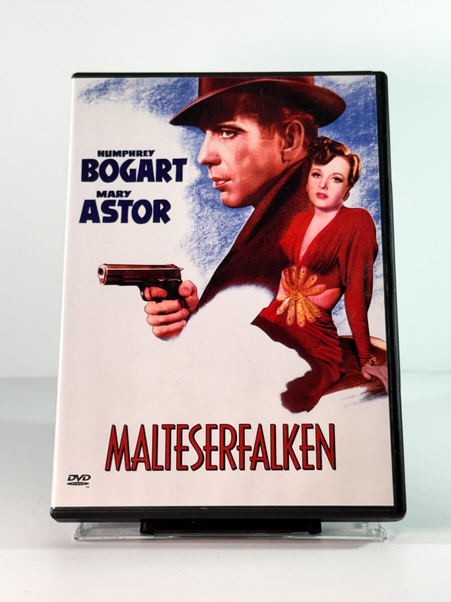 Forside av cover til malteserfalken, brukt original DVD hos Brukbar Film