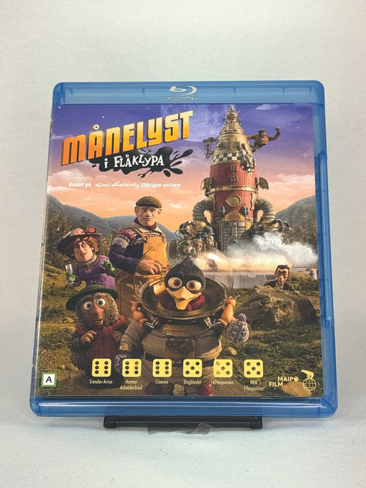 Blu-ray-cover forside til Månelyst i Flåklypa – brukt norsk familiefilm på DVD og Blu-ray fra Brukbar Film