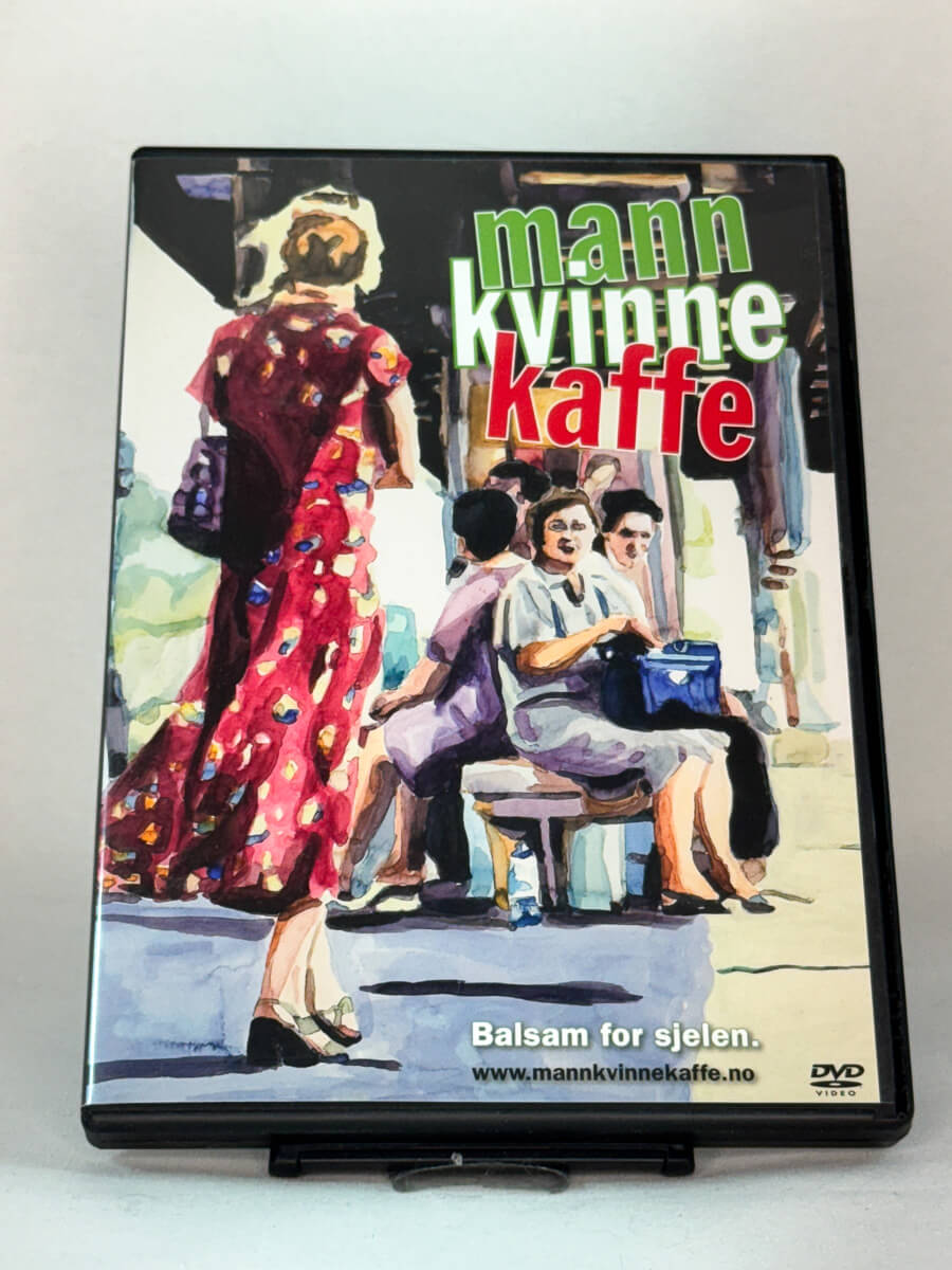 Forside av DVD-cover til Mann kvinne kaffe, bruktfilm hos nettbutikken Brukbar Film
