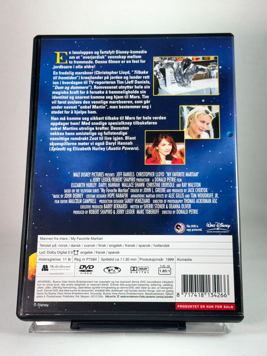 Bakside av DVD-cover til Mannen fra Mars, bruktfilm hos nettbutikken Brukbar Film