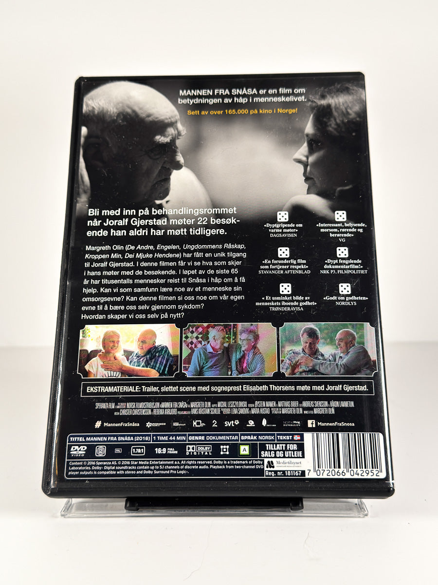 Bakside av cover til Mannen fra Snåsa på DVD