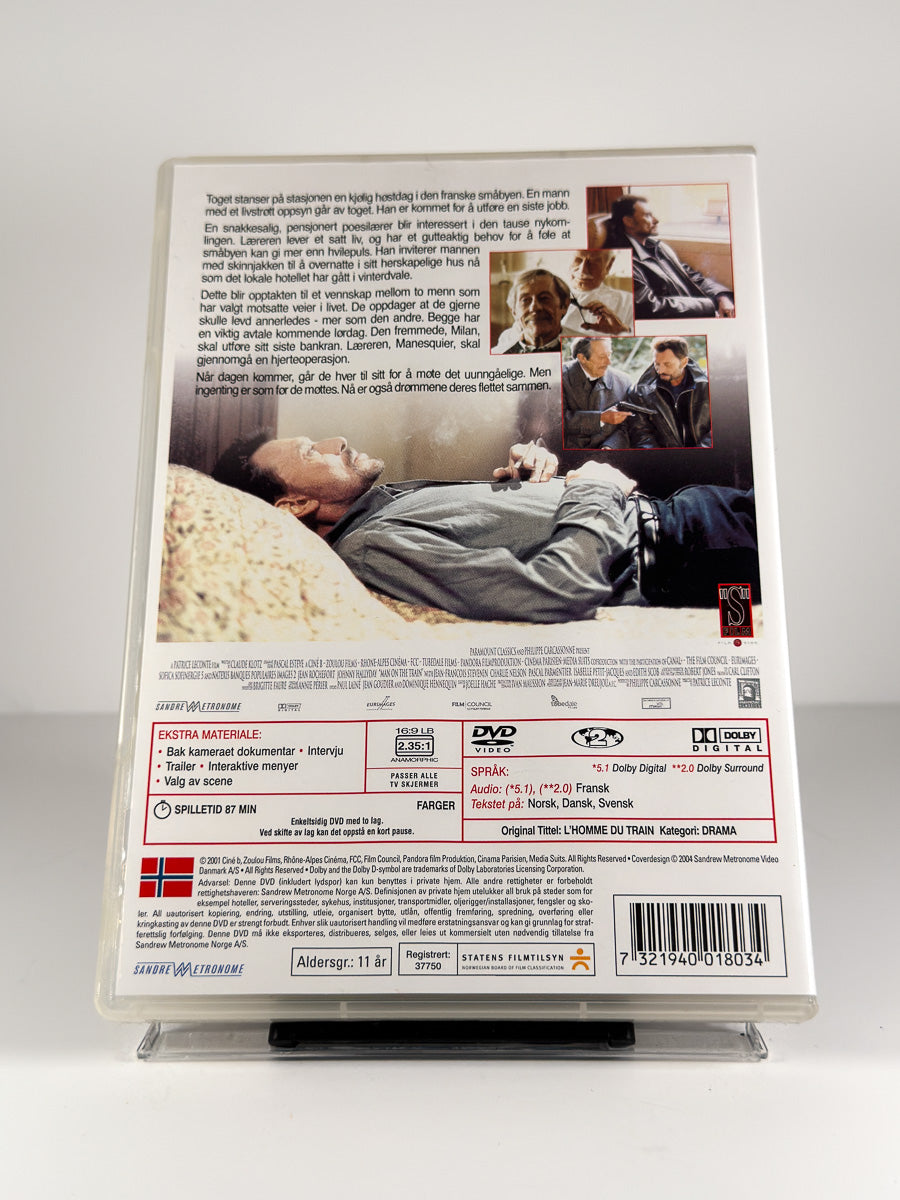 Bakside av cover til Mannen fra toget på DVD