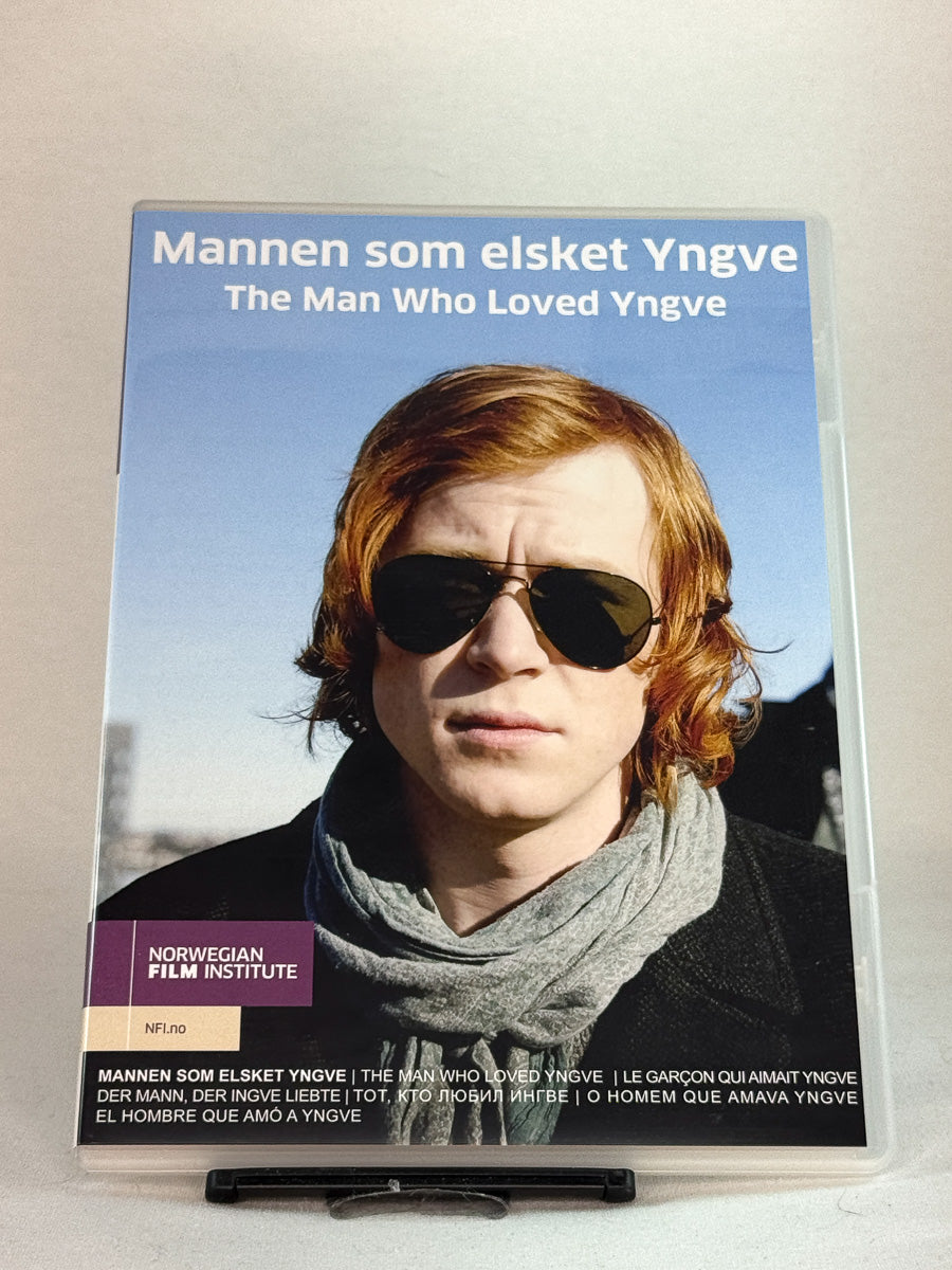Forside av DVD-cover til Mannen som elsket Yngve – norsk ungdomsfilm basert på Tore Renbergs roman, utgitt av Norwegian Film Institute, brukt utgave hos Brukbar Film.