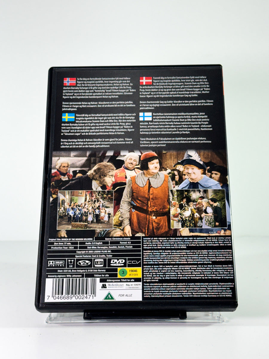 Bakside av cover til March of the Wooden Soldiers, brukt original DVD hos Brukbar Film
