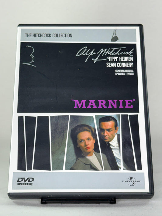 Brukt DVD-film Marnie – forside av filmcover, kjøp originale brukte filmer og Hitchcock-klassikere hos Brukbar Film