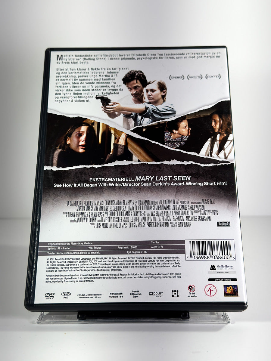 Bakside av cover til Martha Marcy May Marlene på DVD