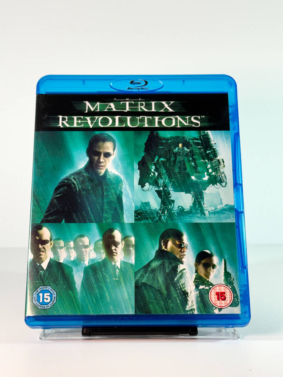 Forside av cover til Matrix Revolutions, brukt original Blu-ray hos Brukbar Film