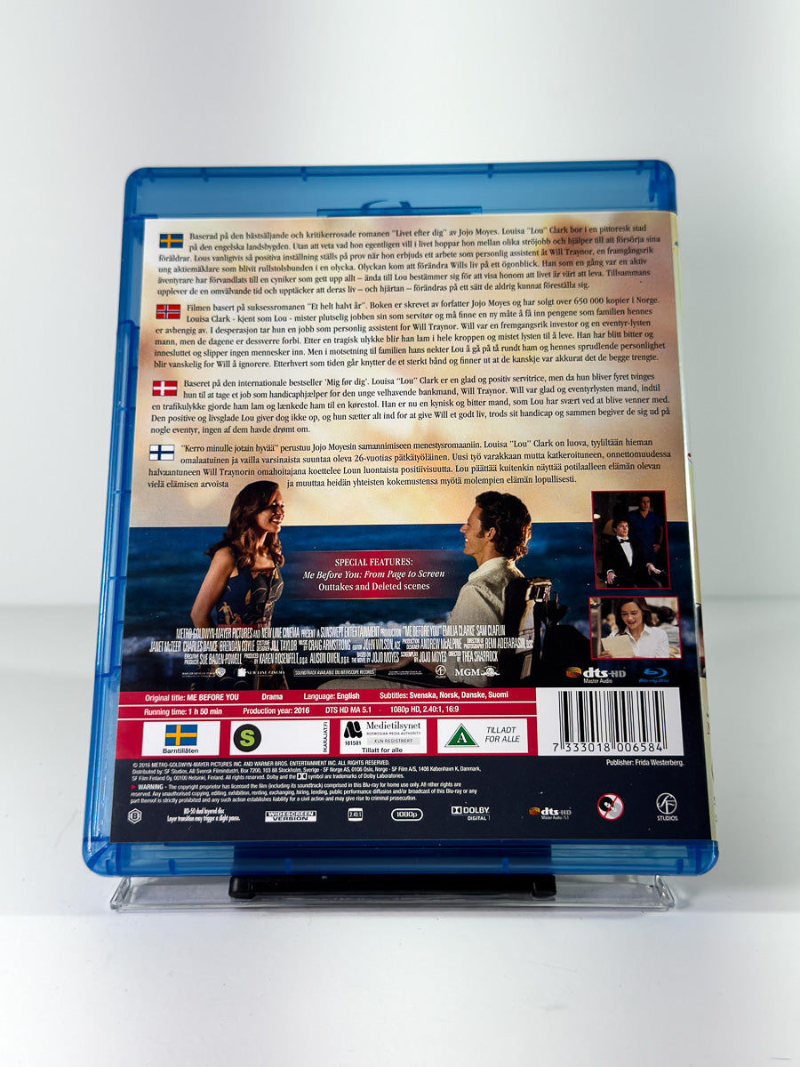 Bakside av cover til Me Before You på Blu-ray