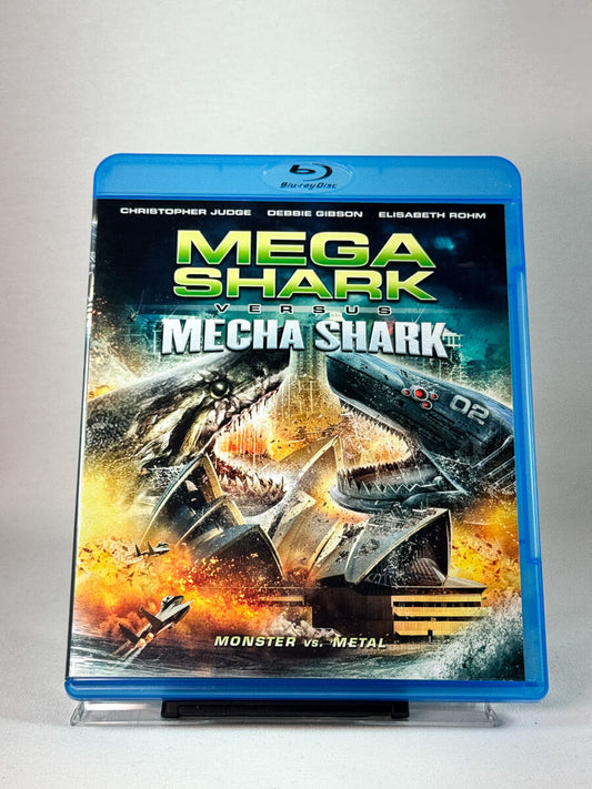 Forside av Blu-ray-cover til Mega Shark vs. Mecha Shark, bruktfilm på Blu-ray hos Brukbar Film