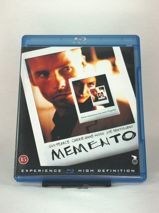 Brukt Blu-ray-film Memento – forside av filmcover, klassisk thriller på Blu-ray fra Brukbar Film