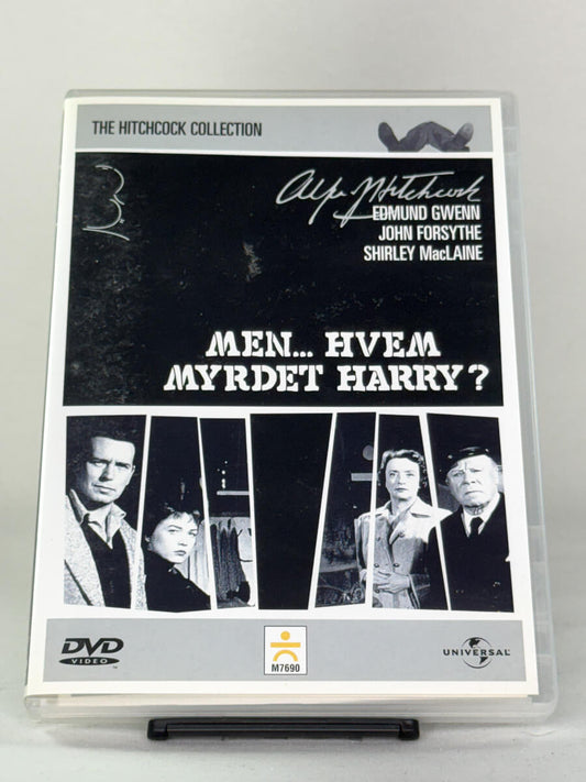 Brukt DVD-film Men... Hvem myrdet Harry? – forside av filmcover, brukte klassiske komedie-mysterier på DVD hos Brukbar Film