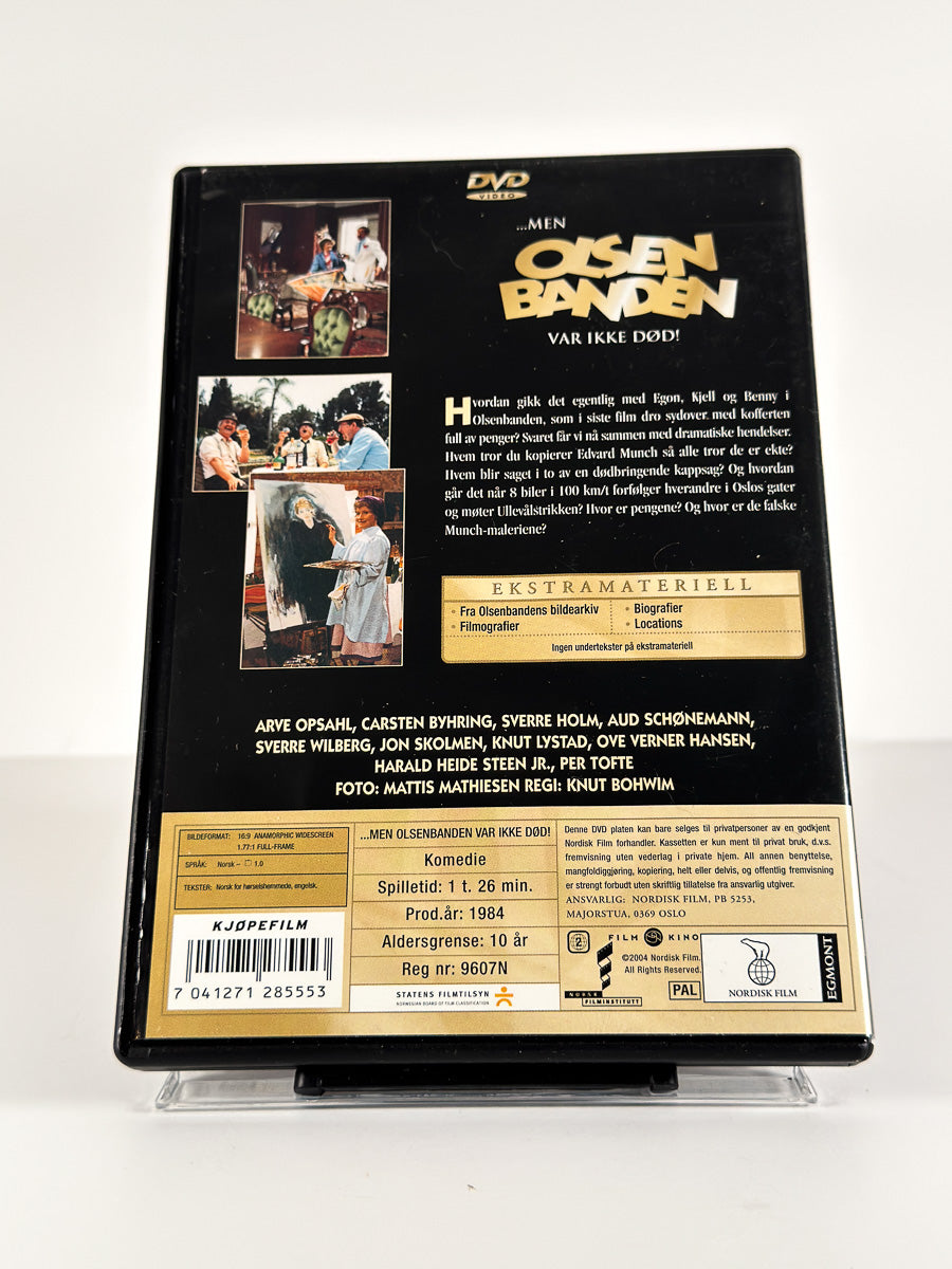Bakside av cover til …men Olsenbanden var ikke død! på DVD