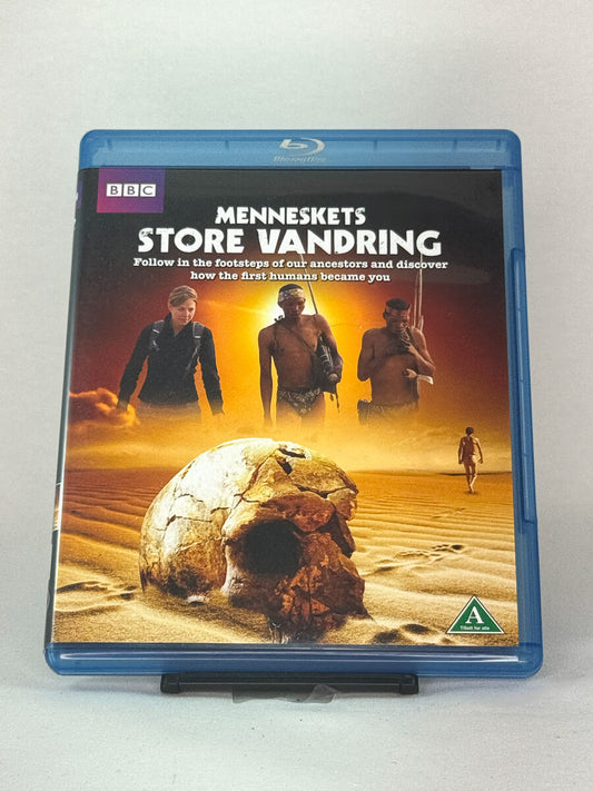 Forside av Blu-ray-cover til dokumentaren Menneskets store vandring – kjøp brukte filmer og serier på Blu-ray hos Brukbar Film