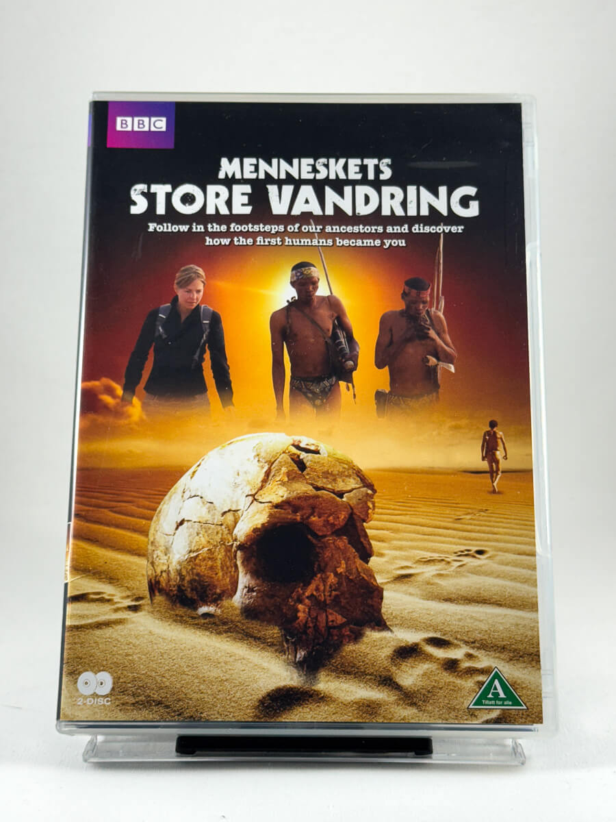 Forside av DVD-cover til Menneskets store vandring, bruktfilm hos nettbutikken Brukbar Film