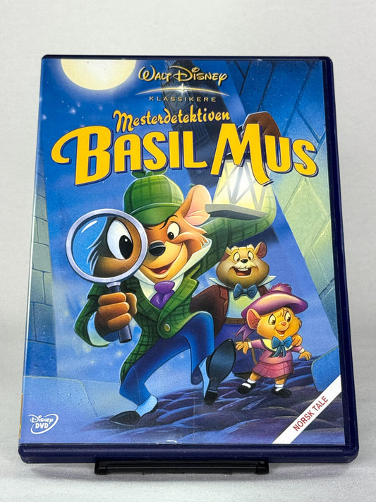 DVD-forside til filmen Mesterdetektiven Basil Mus
Originalt cover brukt for produktbilde i nettbutikken Brukbar Film