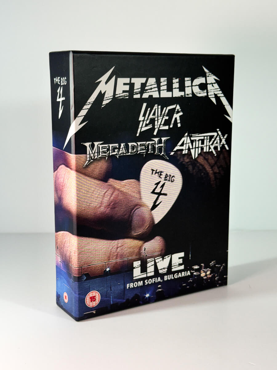 Forside av cover til Metallica / Slayer / Megadeth / Anthrax – The Big 4 Live from Sofia, Bulgaria, bruktfilm hos nettbutikken Brukbar Film