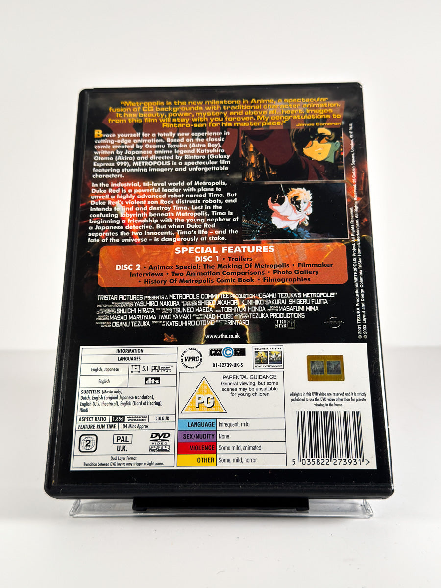 Bakside av cover til Metropolis på DVD