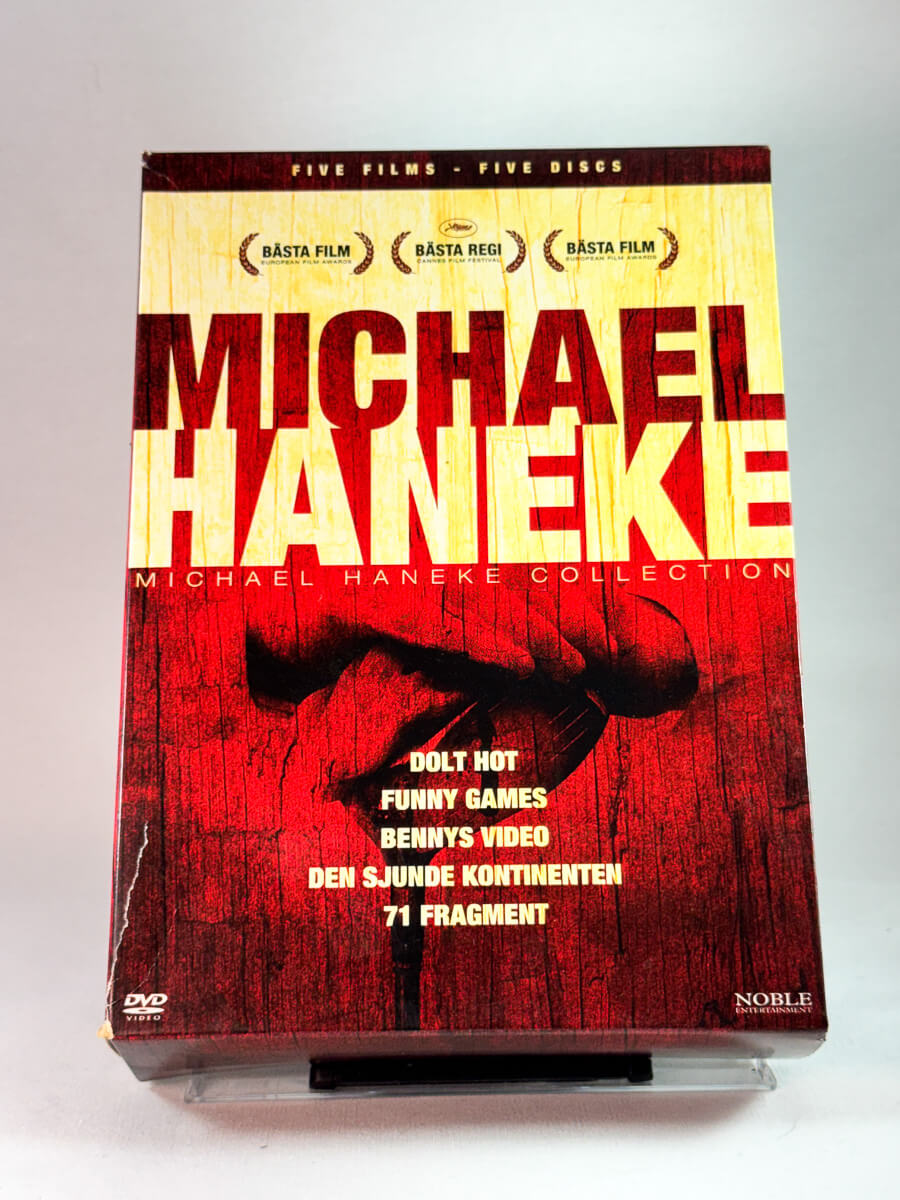 Forside av cover til Michael Haneke Collection, brukt DVD hos Brukbar Film