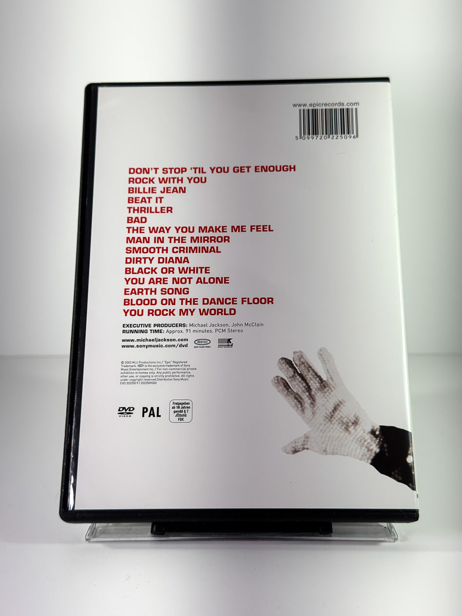 Bakside av cover til Michael Jackson: Number Ones, bruktfilm på DVD hos Brukbar Film