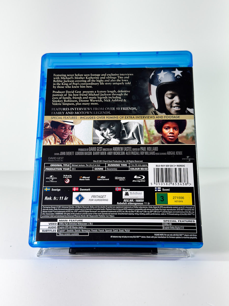 Bakside av cover til Michael Jackson: The Life of an Icon på Blu-ray