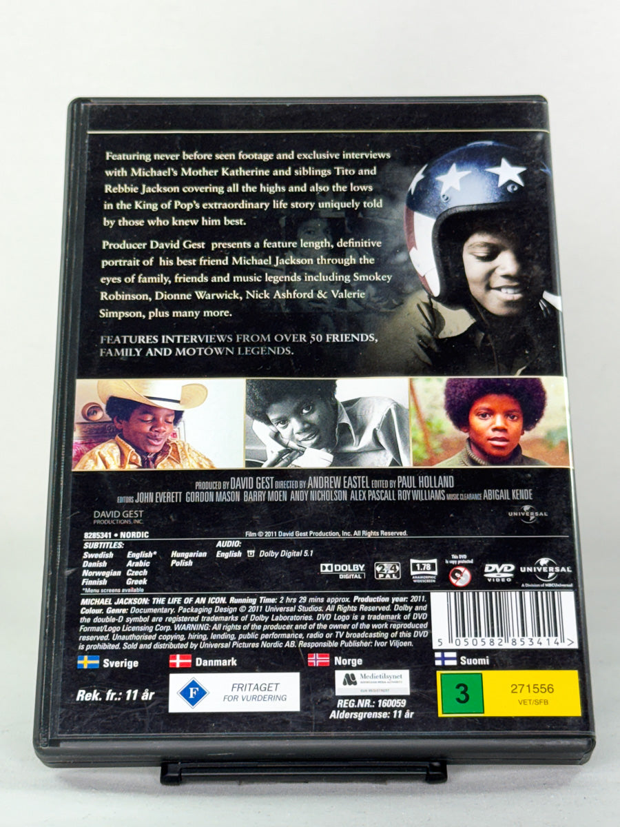 Bakside av DVD-cover til filmen Michael Jackson: The Life of an Icon, bruktfilm hos nettbutikken Brukbar Film