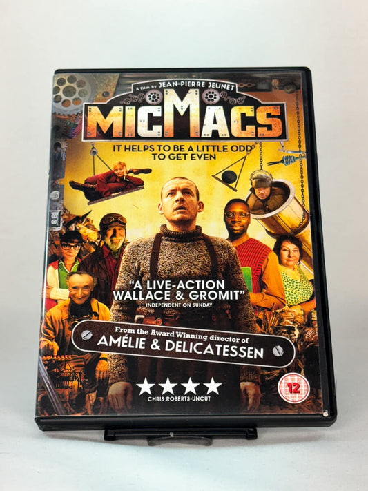 Forside av DVD-cover til Micmacs, bruktfilm hos nettbutikken Brukbar Film