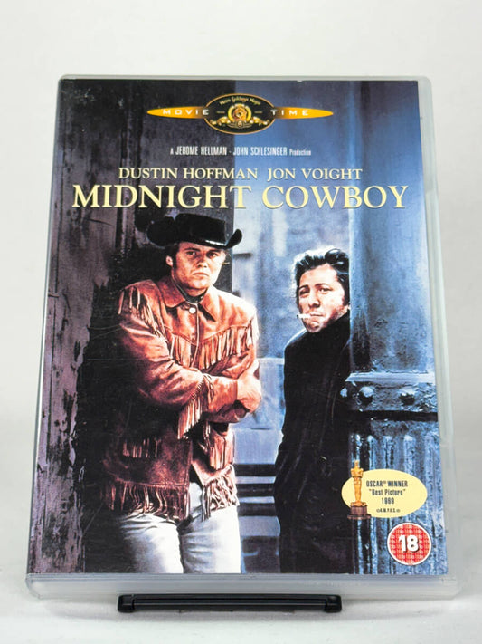 Brukt DVD-film Midnight Cowboy – forside av filmcover, klassisk Oscar-vinnende drama tilgjengelig hos Brukbar Film