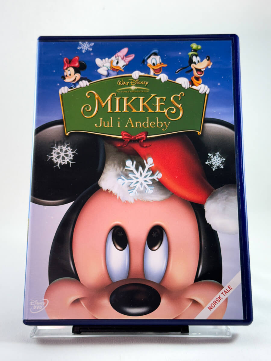 Forside av DVD-cover til Mikkes jul i Andeby, bruktfilm hos nettbutikken Brukbar Film