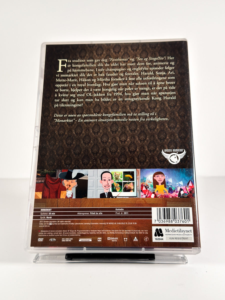 Bakside av cover til Monarkiet på DVD