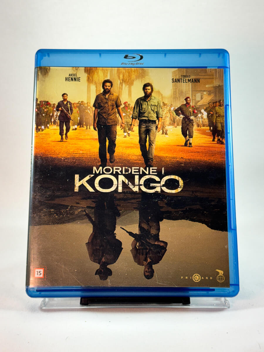 Mordene i Kongo – forside av Blu-ray-cover, norsk kriminaldrama basert på virkelige hendelser, bruktfilm hos Brukbar Film