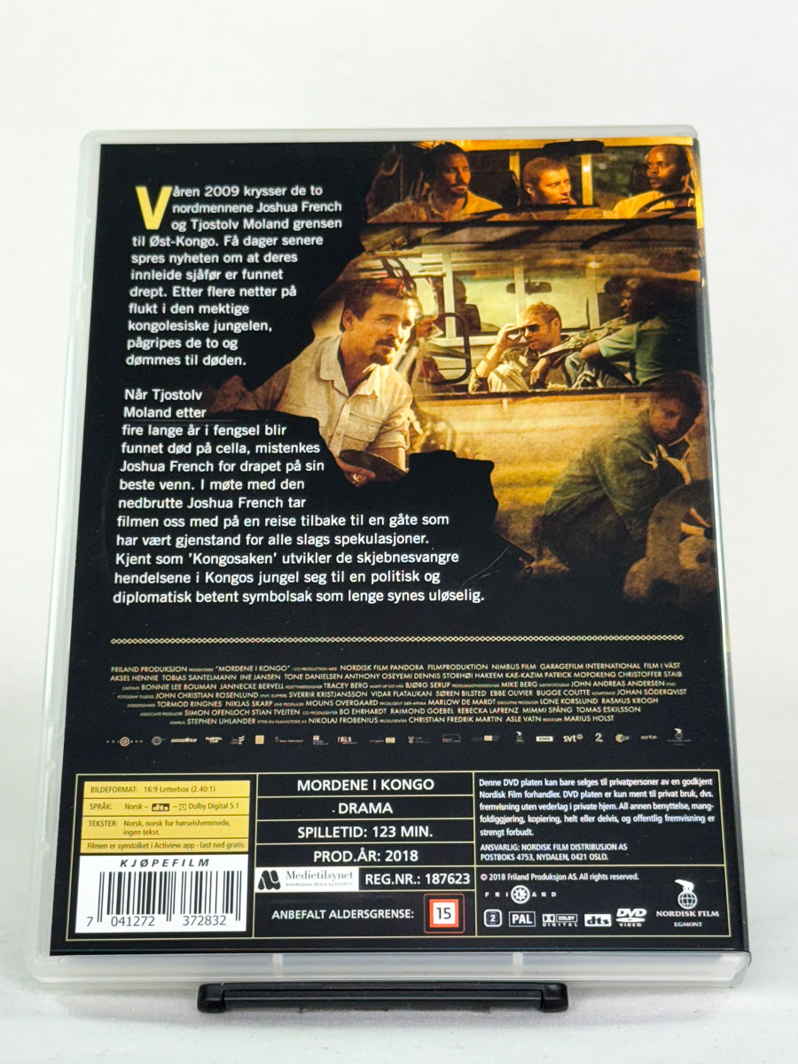 DVD-bakside til filmen Mordene i Kongo
Baksiden viser info, spesifikasjoner og eventuell ekstratekst – produktbilde fra nettbutikken Brukbar Film