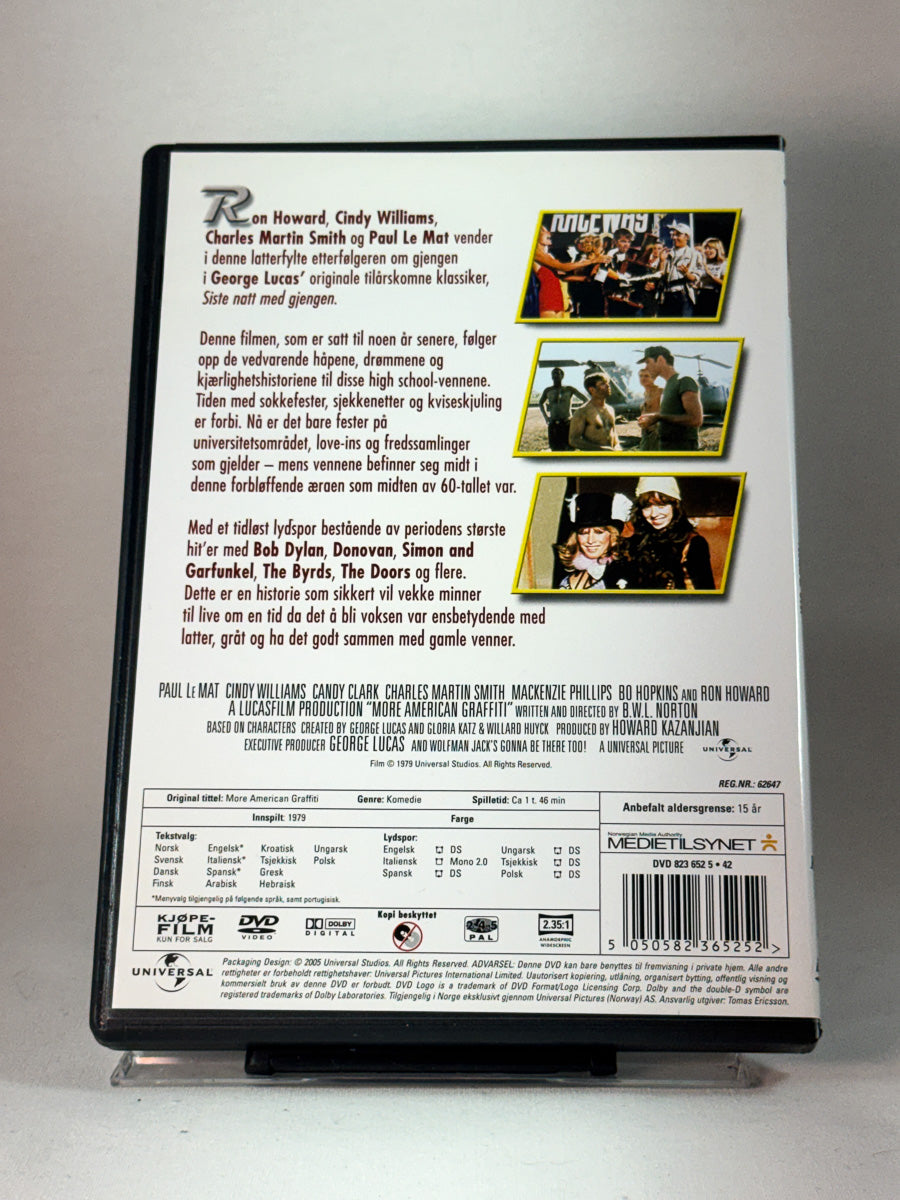 Bakside av cover til More American Graffiti: Festen er over, brukt DVD hos Brukbar Film