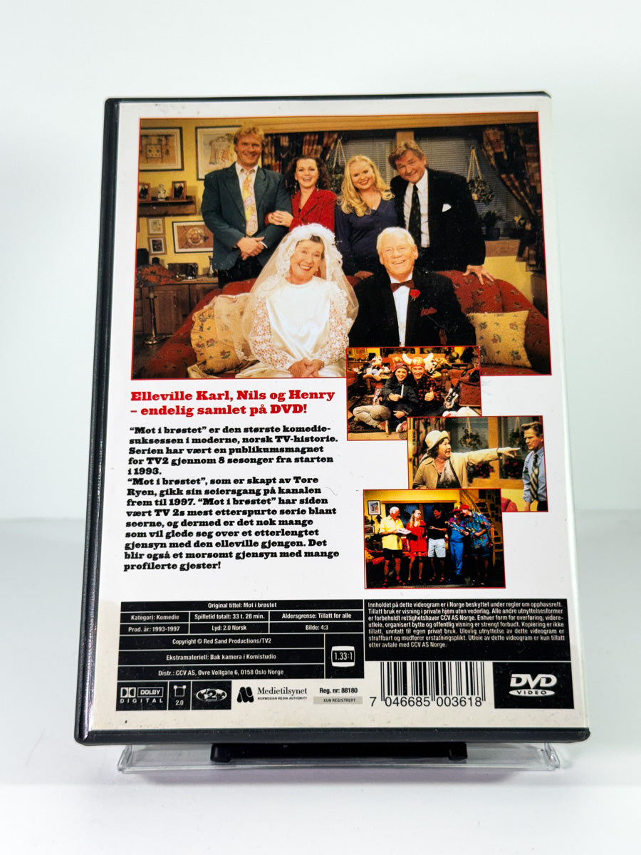 Bakside av cover til Mot i brøstet 1 sesong 4-5, brukt original DVD hos Brukbar Film