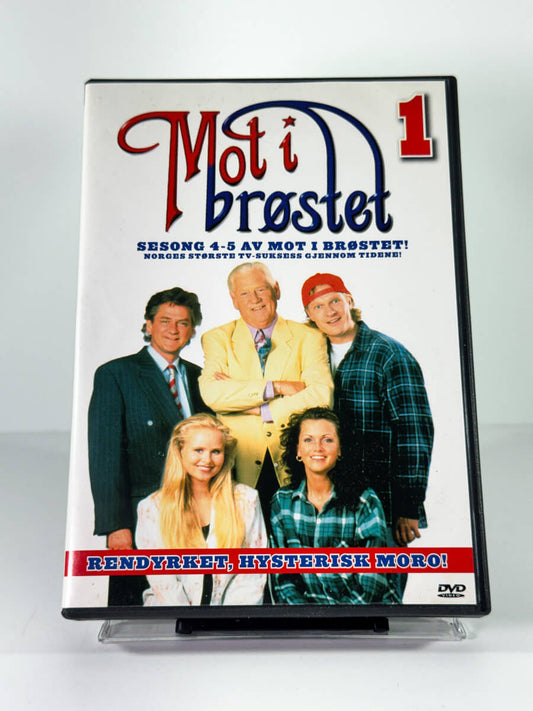 Forside av cover til Mot i brøstet 1 sesong 4-5, brukt DVD hos Brukbar Film