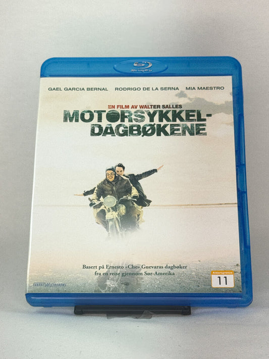 Forside av Blu-ray-cover til Motorsykkeldagbøkene – brukt drama basert på Che Guevaras dagbøker, på DVD og Blu-ray fra Brukbar Film