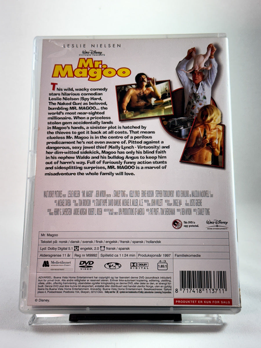 Bakside av cover til Mr. Magoo, bruktfilm hos nettbutikken Brukbar Film