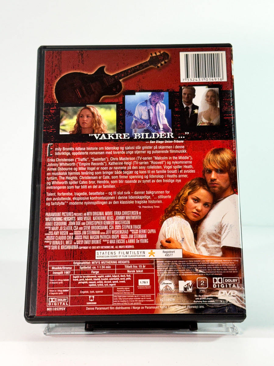 Bakside av cover til mtv: stormfulle høyder, brukt original DVD hos Brukbar Film