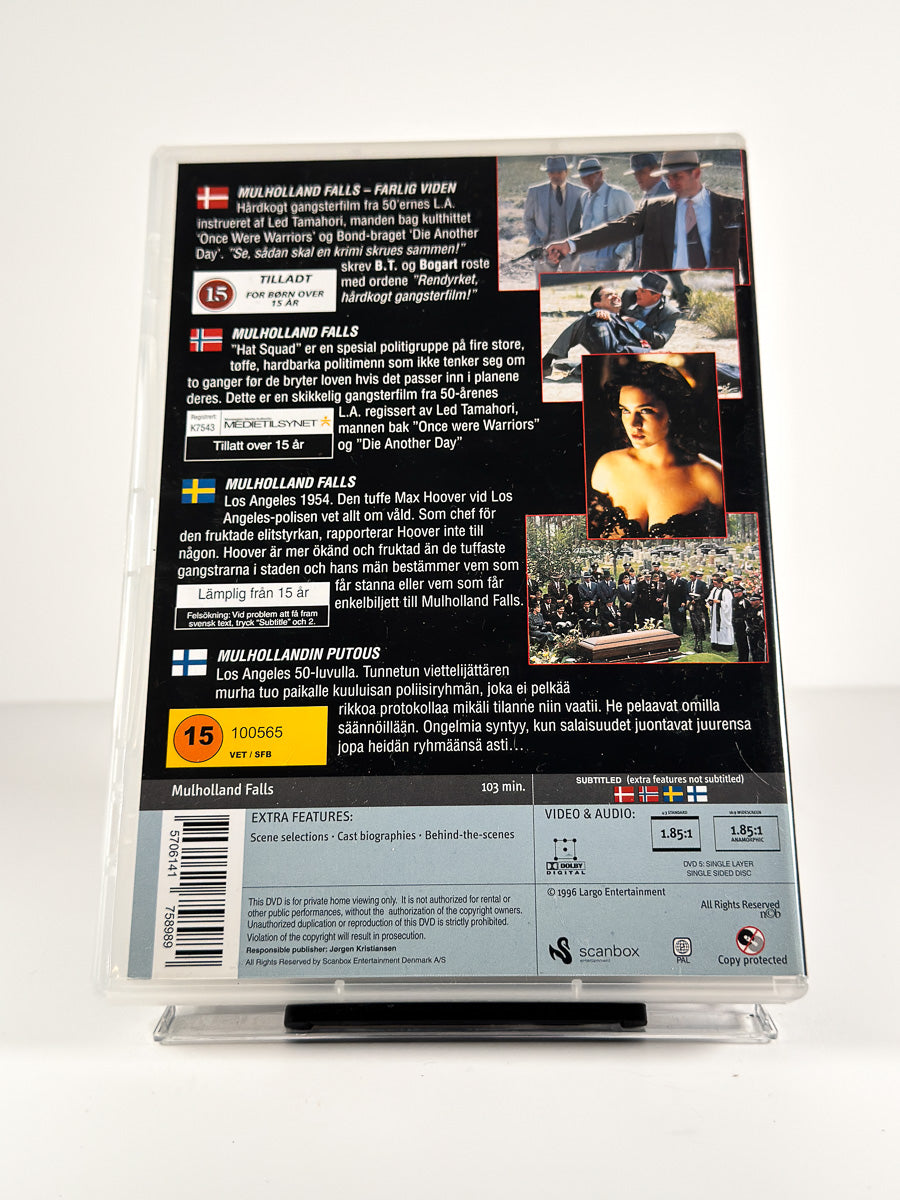 Bakside av cover til Mulholland Falls på DVD