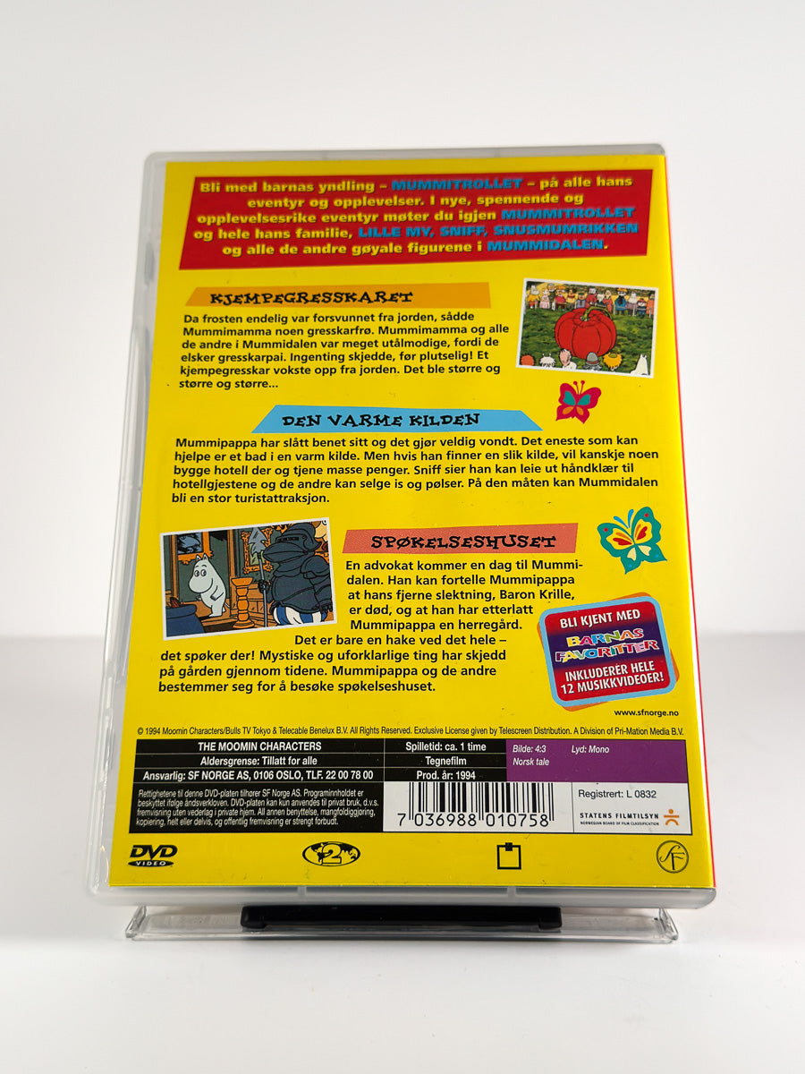 Bakside av cover til Mummitrollet – Sommer i Mummidalen på DVD