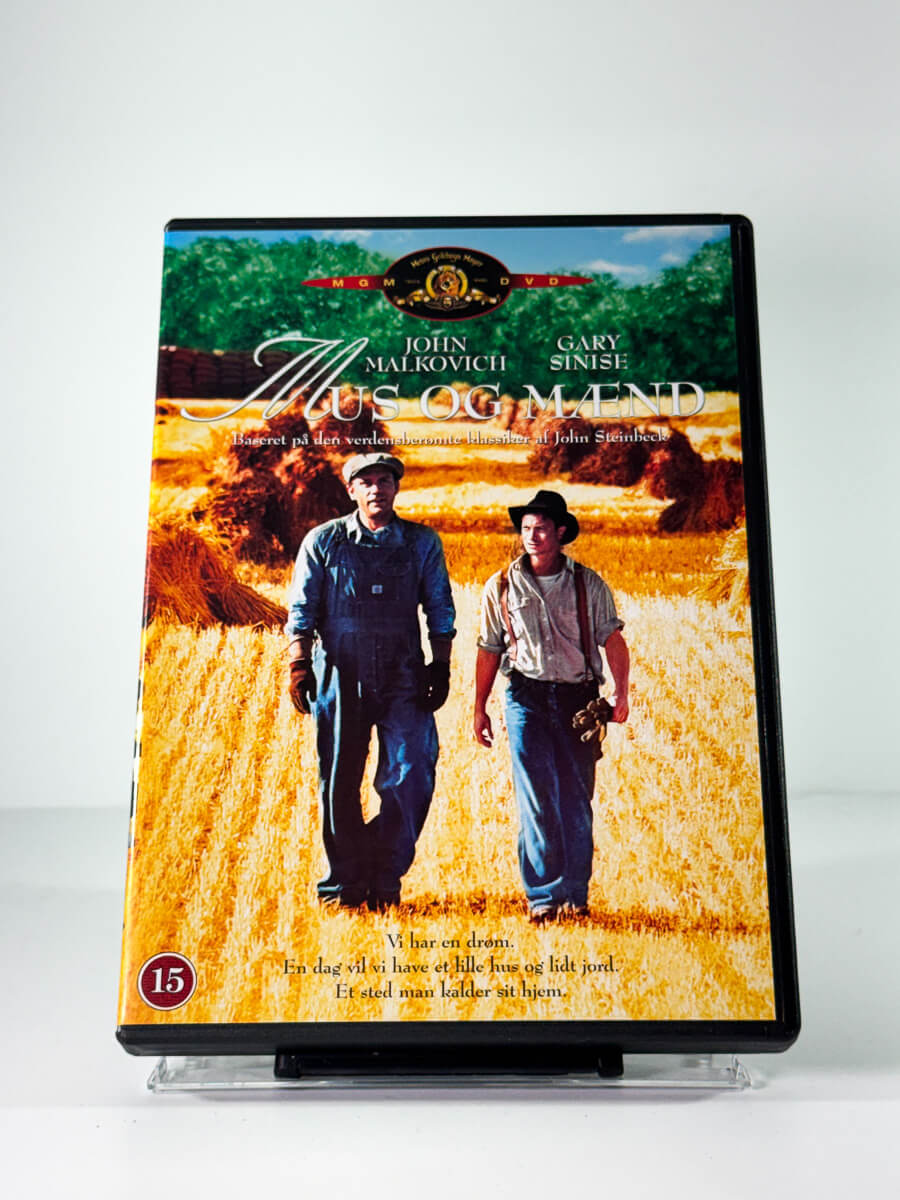 Forside av cover til mus og menn, bruktfilm på DVD hos Brukbar Film