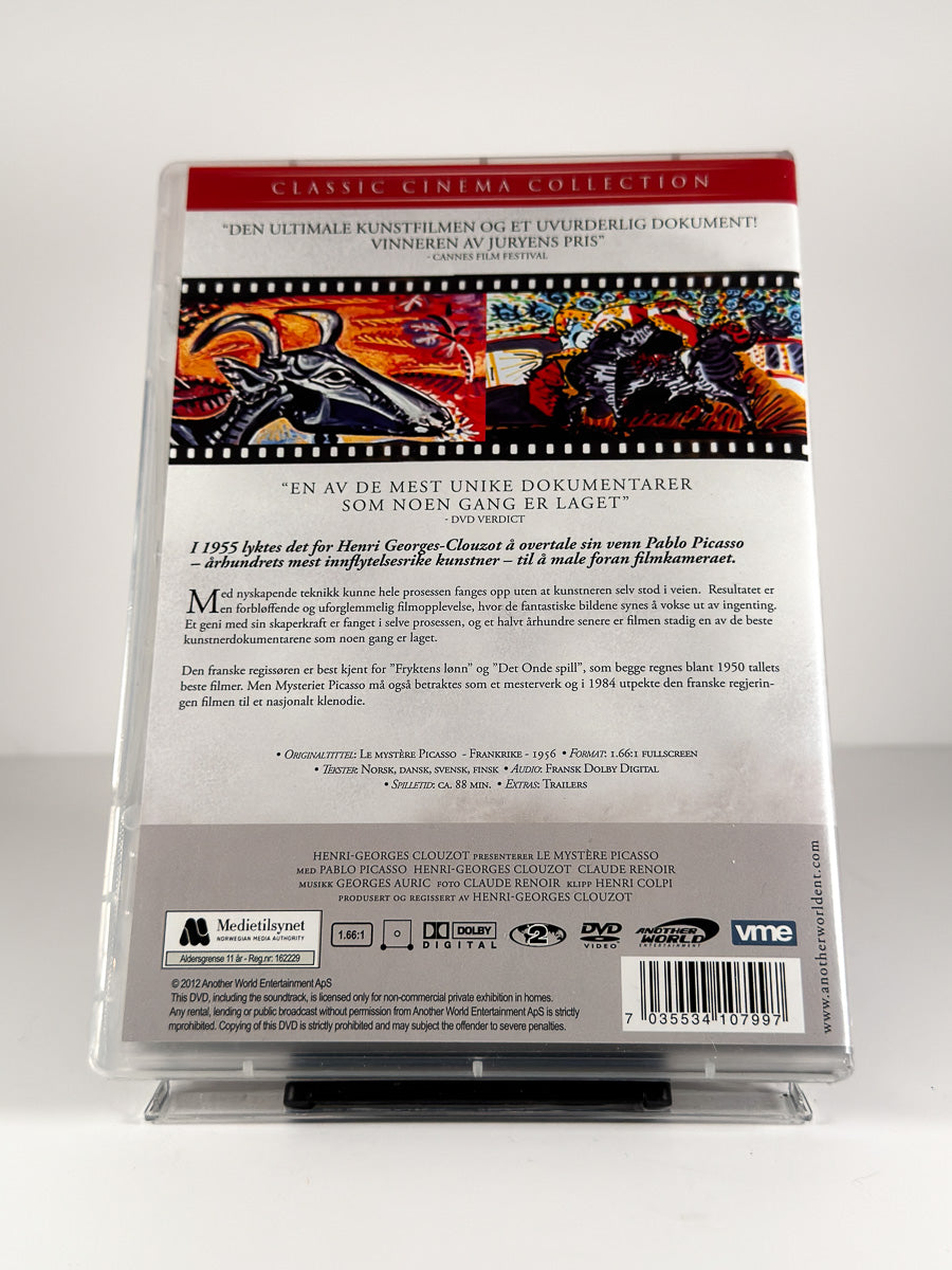 Bakside av cover til Mysteriet Picasso på DVD