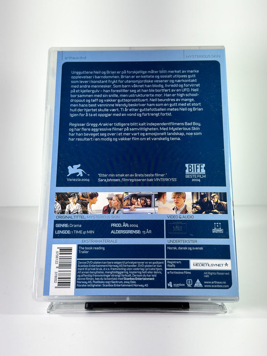Bakside av cover til Mysterious Skin på DVD
