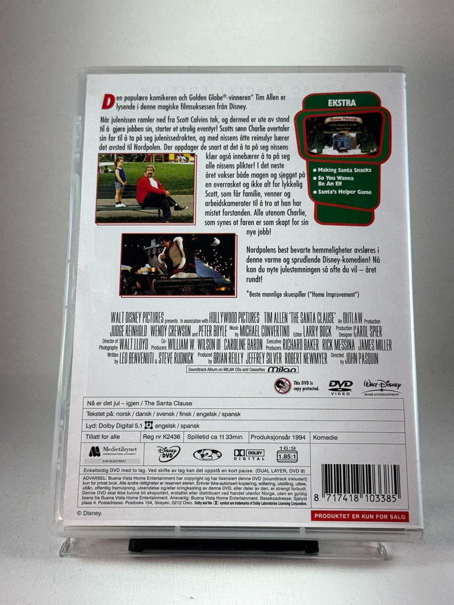 Bakside av DVD-cover til Nå er det jul – igjen, bruktfilm hos nettbutikken Brukbar Film