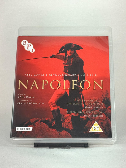 Forside av Blu-ray-cover for Napoleon – Abel Gances stumfilm-epos i restaurert BFI-utgave, brukt Blu-ray tilgjengelig hos Brukbar Film.