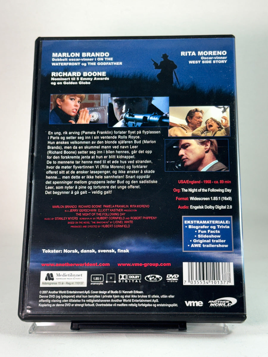 Bakside av DVD-cover til Natt uten nåde, bruktfilm hos nettbutikken Brukbar Film